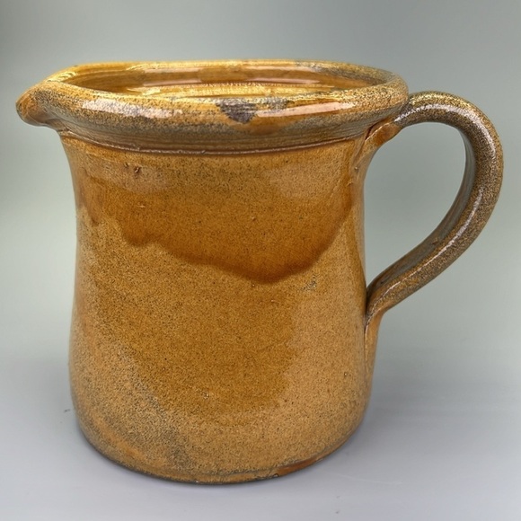 Studio Pottery Yellow Glaze Pitcher - Picture 2 of 10
